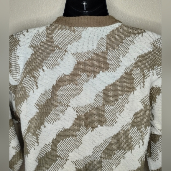 VINTAGE 80s La Vista Men's Medium Sweater Crew Neck Pullover Brown Acrylic USA - Picture 5 of 7